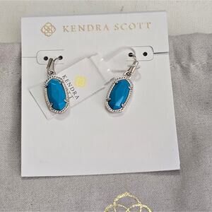 KENDRA SCOTT Lee Turquoise and Silver Dangle Earrings New